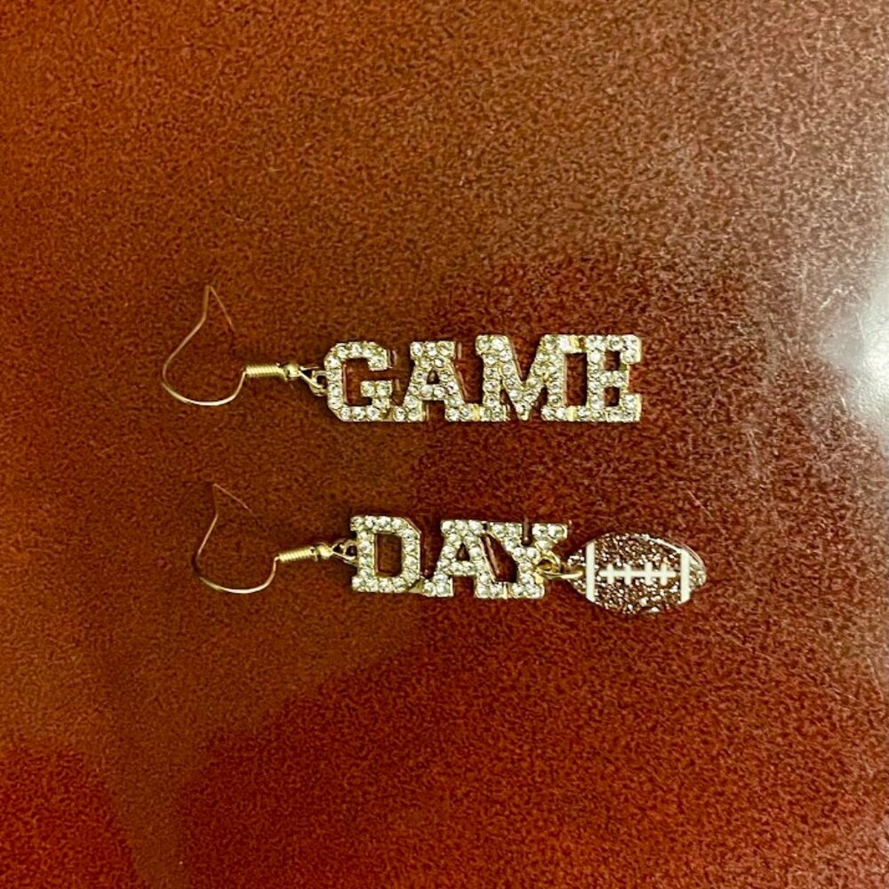 Sparkly Game Day Football Earrings   NWT - Picture 3 of 4